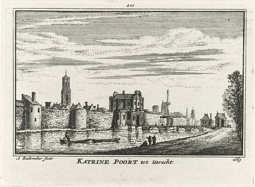 Abraham Rademaker, Gezicht op de Catharijnepoort te Utrecht, 1669