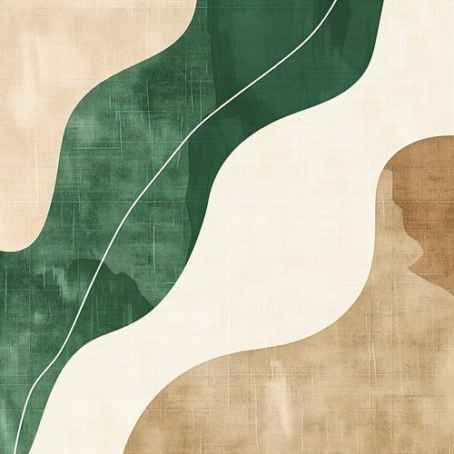 Golvende Stilte in Groen en Beige