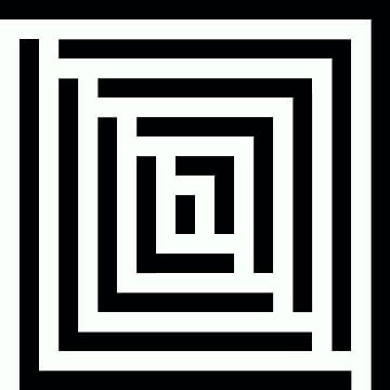 Abstract lijnenspel in  zwart wit van Maurice Dawson
