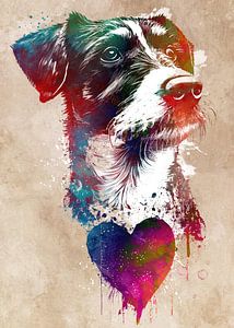 Art graphique de l'amour des chiens #chien sur JBJart Justyna Jaszke