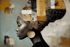 Portrait abstrait moderne d'une femme africaine