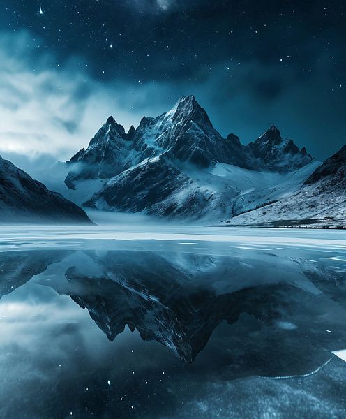 Noors kustlandschap in de winter van fernlichtsicht