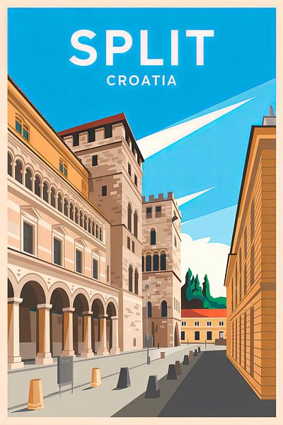 Split, Croatia by Poster Art Shop