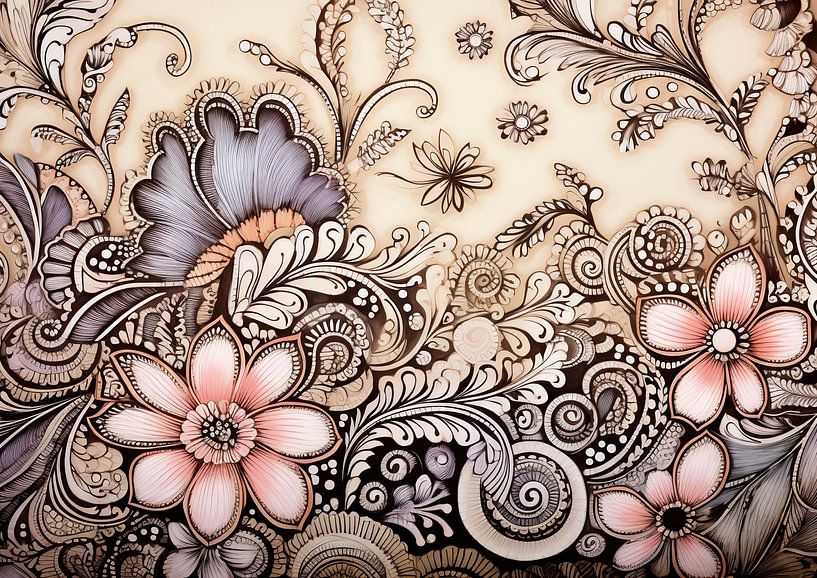 Florales Kunstwerk von Abstraktes Gemälde