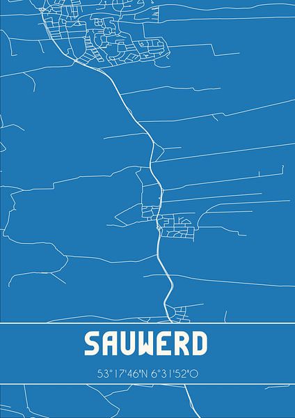 Blueprint | Map | Sauwerd (Groningen) by Prints of Place