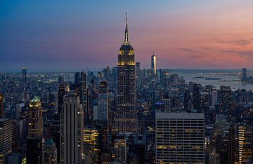 Manhattan skyline zonsondergang