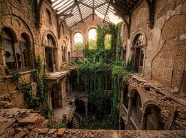 Verlassene Ruine, von der Natur zurückerobert