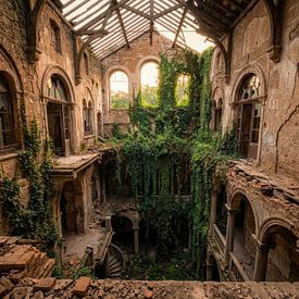Abandoned ruin reclaimed by nature by But First Framing