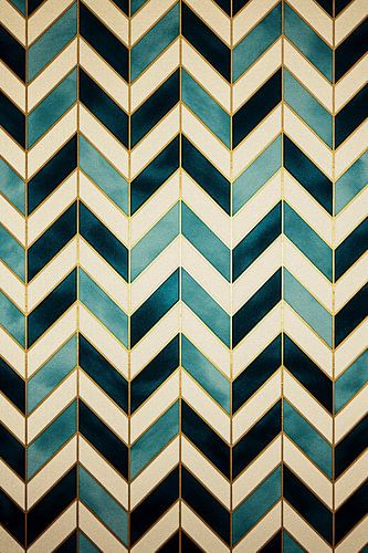 Gold and Turquoise Art Deco Zigzag Pattern