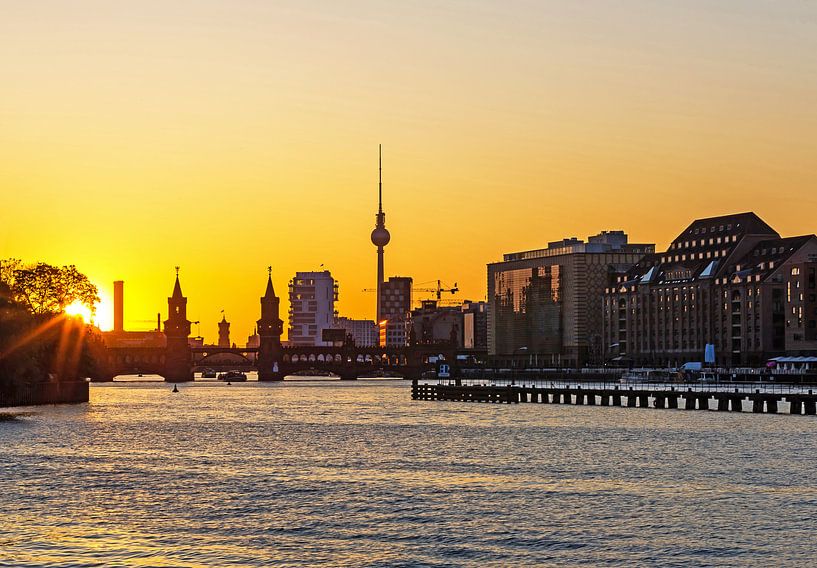 Berlin Skyline Mediaspree von Frank Herrmann
