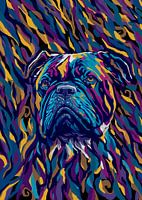 Abstract expressionism bulldog art