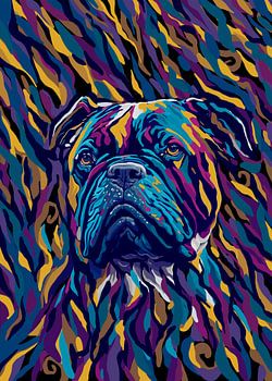 Expressionnisme abstrait bulldog art