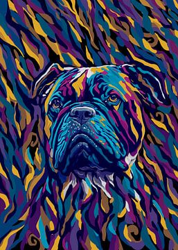 Abstract expressionism bulldog art by Sahruddin Said