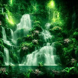 Waterfall in the jungle by Groothartig