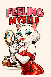 A glamorous cat in front of the mirror by DesignDoodle