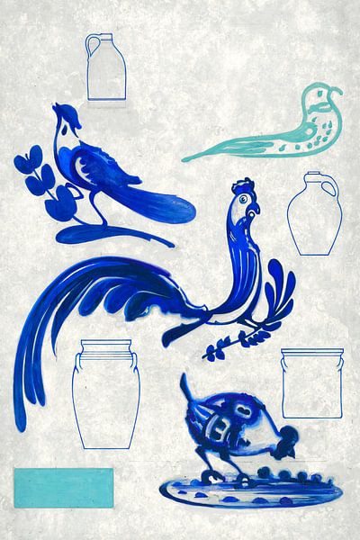 Oiseaux bleus par Mad Dog Art