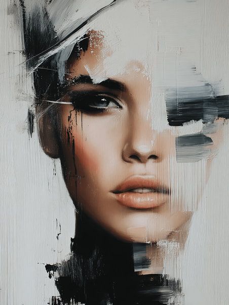 Fractured Grace, modern abstract portrait by Carla Van Iersel