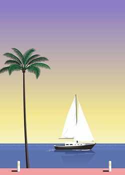 evening sailing boat