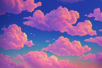 Roze Wolken Patroon Hemel Achtergrond Illustratie van Animaflora PicsStock