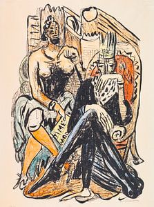 Koning en Demagoog, MAX BECKMANN, 1946 van Atelier Liesjes