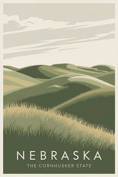 Nebraska Vintage Reisposter van Poster Art Shop