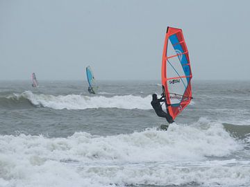 Windsurfing in the surf by Arjan van der Veer