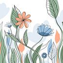 Bloemen boeket - Blauw Koraal Bloem van Studio Hinte thumbnail