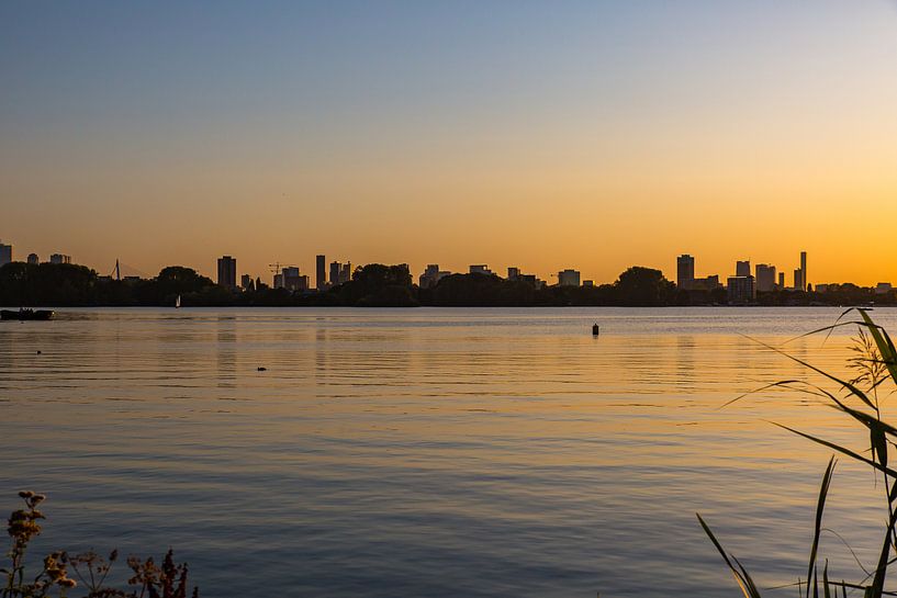 Skyline Rotterdam de Kralingsebos au coucher du soleil par Fons Simons