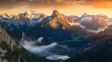 Golden hour over the Alps – eternal peaks in the evening glow by Ivy Shade English