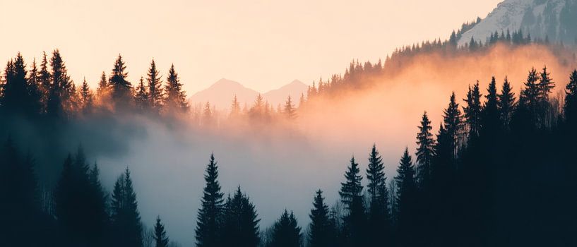 Forêt de brouillard paysage par Poster Art Shop