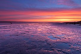 Colourful sunrise over the Wadden Sea