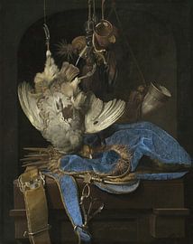 Stilleben mit Jagdausrüstung und toten Vögeln, Willem van Aelst