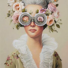 Elegantes Porträt mit Blumen und einer Vintage-Brille von But First Framing