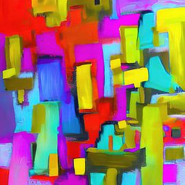 Colorful painted shapes by Laly Laura