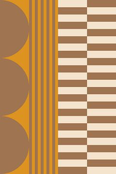 Colors and stripes collection. Ocher yellow and brown no. 3 by Dina Dankers