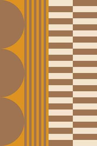 Kleuren en strepen collectie. Okergeel en bruin nr. 3