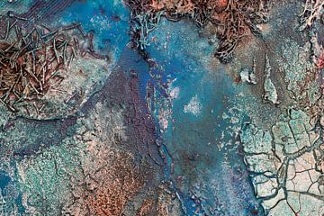 Kleurrijk waterlandschap van Art by Fokje