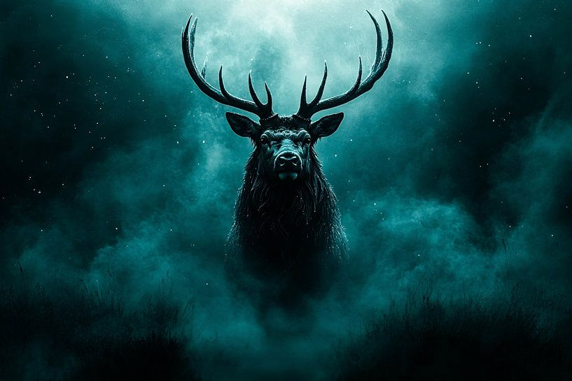 Mystical deer in the mist by Art & Soul Creations