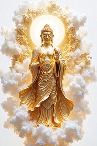 Fantasy Wall Art: BUDDHA OF TRANSCENDENT CALM – Guardian of the Luminous Sky