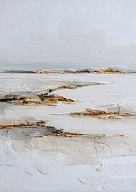 Art abstrait minimaliste Wabi-Sabi doré sur Online Arts