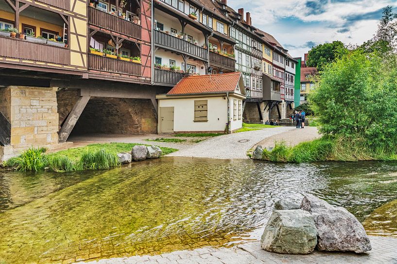 Zicht op de vakwerkhuizen van de Krämerbrücke van Gunter Kirsch