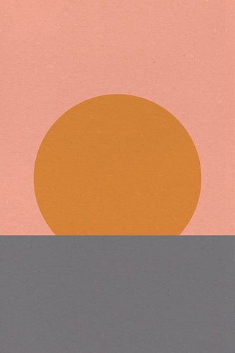 Zon, maan, oceaan. Ikigai. Abstracte minimalistische Zen kunst V