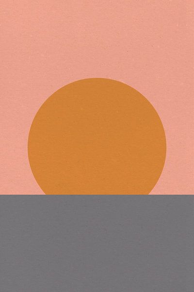 Sun, Moon, Ocean. Ikigai. Abstract minimalist Zen art V by Dina Dankers