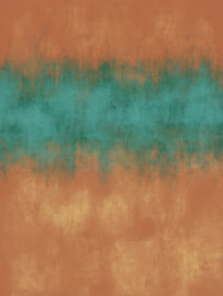 Earthy Abstract Landscape – Terracotta and Teal by Abstract Minimalist Art