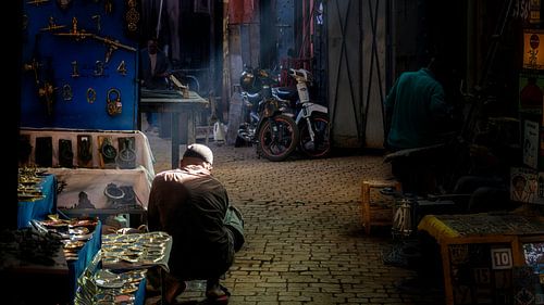 Man at work in one of the Souqs in Marrakech