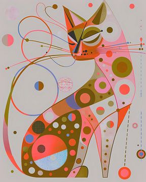 Psychedelische kat 2 van Georgia Chagas