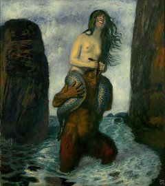 Franz von Stuck - Faun and mermaid (1902) by Peter Balan