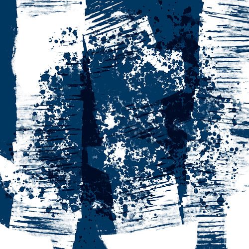 Abstracte marine blauwe minimalistische kunst. Maritiem landschap VII