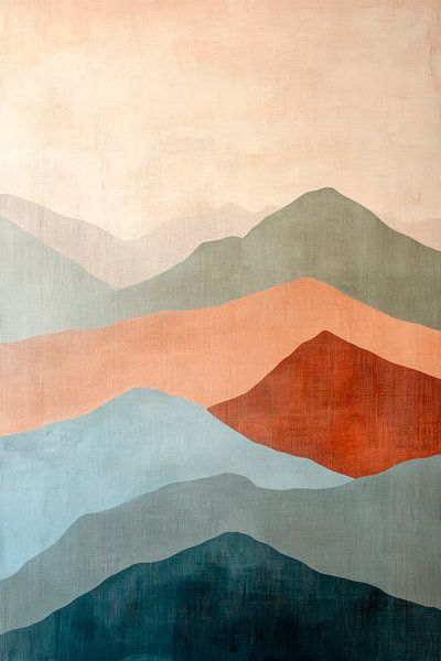 Mountain landscape pastel by Poster Art Shop