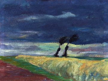 HEINRICH NAUEN, Stürmische Landschaft, 1908